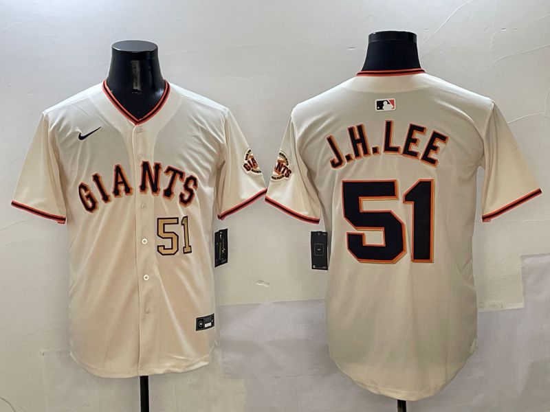 Men San Francisco Giants #51 J.H.Lee Cream Game Nike 2025 MLB Jersey style 4